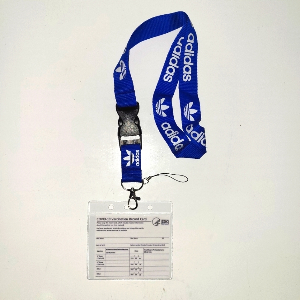 Adidas Red One Size Lanyard with Clip